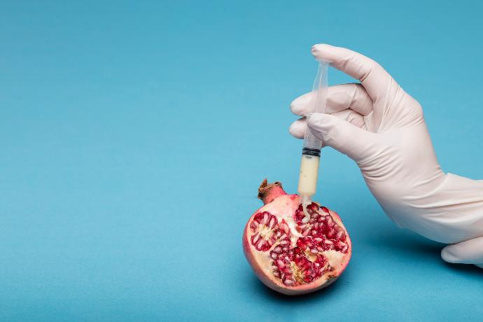 person holding sliced pomegranate fruit