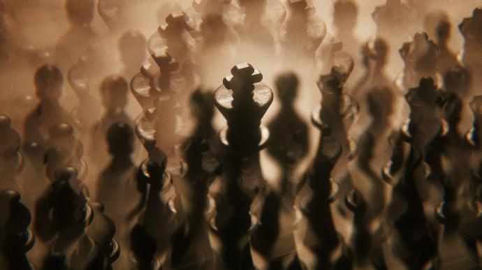 black and white chess piece